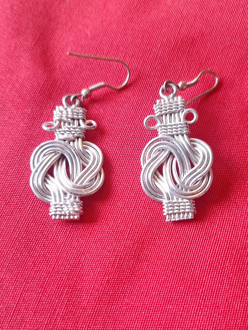 Silver Knot Drop Earrings - Women Jewelry